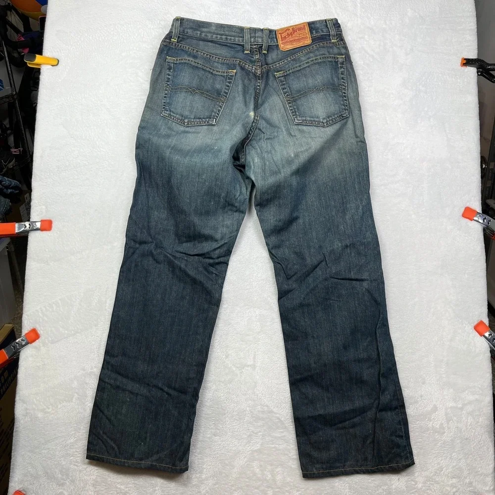 Vintage Lucky Brand Bootleg Jeans Men's Blue Wash Denim USA Made - 32X30.5‎